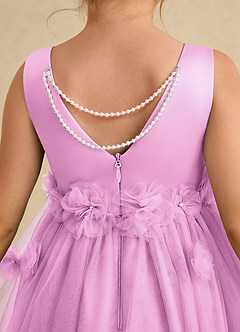 Azazie Lux Flower Girl Dresses Candy Pink A-Line Beaded Tulle Dress image6
