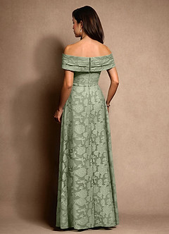 Azazie New Britain Mother of the Bride Dresses Agave A-Line Pleated Floral Burnout Dress image3