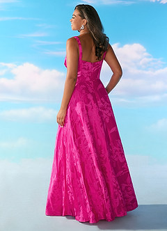Barbie™ ❤ AZAZIE 4002 Pleated Scoop Jacquard A-line Dress image9