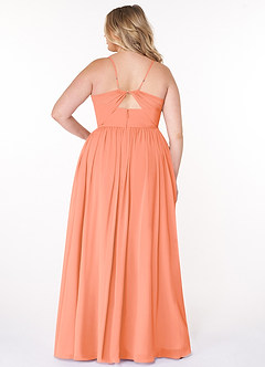 Azazie Cora Bridesmaid Dresses Sunset A-Line Pleated Chiffon Dress image7