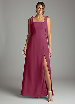 Azazie Debra Bridesmaid Dresses Mulberry A-Line with Pockets Chiffon Convertible Dress image7