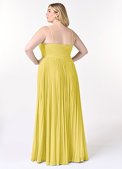 Azazie Vini Bridesmaid Dresses Canary A-Line V-Neck Pleated Chiffon Dress image8