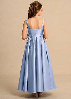 Azazie Mochi Girl vestidos de niña de las flores Vestido de Hielo de Satin Mate de Princesa con Plisado image2