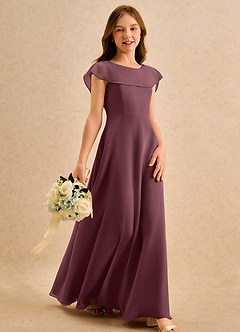 Azazie Kittie Girls Formal Flower Girl Klänningar Klä A-Line i Chiffong image4