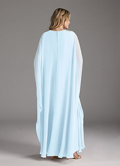 Azazie Drew Mère de la mariée Robes Robe Trapèze en Mousseline de soie Plissée Bleu Ciel image5