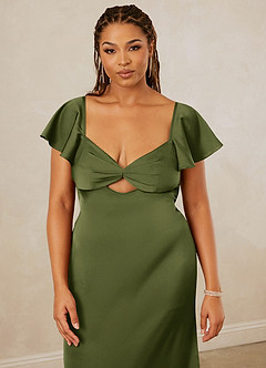 Christian Siriano Bridal for Azazie 1005 Bridesmaid Dresses Olive Sheath Sweetheart Neckline Stretch Satin Dress image14