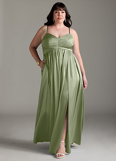 Azazie Alia Robes à essayer chez vous Robe Trapèze en Satin extensible Plissé Noir image10