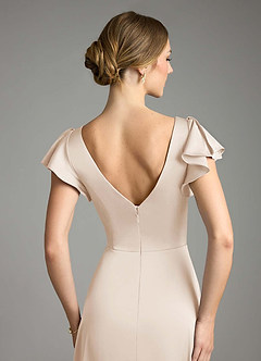 Azazie Omari Bridesmaid Dresses White Alabaster A-Line Stretch Satin Dress image13