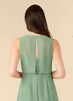 Azazie Marchioness Mother of the Bride Dresses Matcha A-Line Scoop Pleated Chiffon Dress image6