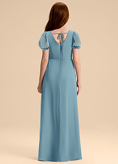 Azazie Priya Junior Abito A-Line in Chiffon Blusa Blu Lunatico image2