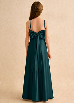 Azazie Joella Girls Formal Flower Girl Klänningar Klä A-Line i Stretch Satin Plisserad image1