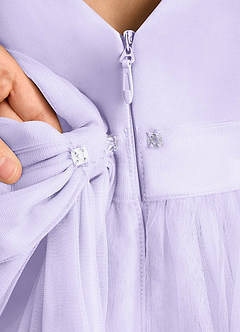 Azazie Winnie vestidos de niña de las flores Vestido de Lila de Tul de Princesa con Lazo image8