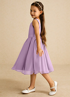 Azazie Ari Flower Girl Dresses Wisteria A-Line Sleeveless Chiffon Dress image4