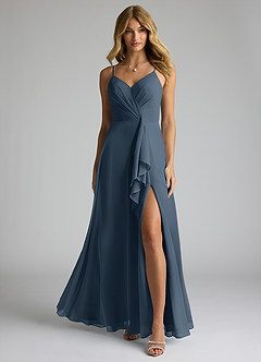Azazie Akita Bridesmaid Dresses Neptune A-Line Chiffon Dress image3