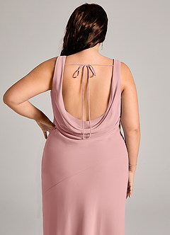 Azazie Rylina Bridesmaid Dresses Dusty Rose Mermaid Pleated Chiffon Dress image12