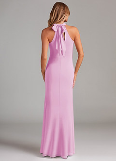 Azazie Doretta Bridesmaid Dresses Candy Pink Mermaid Pleated Chiffon Dress image2