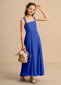 Azazie Tater Junior Formal Flower Girl Klänningar Klä A-Line i Chiffong Plisserad image3