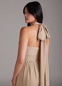 Azazie Lamara Brautjungfernkleider Wandelbar Schulterfrei Chiffon Overall/Jumpsuit Taupe image11