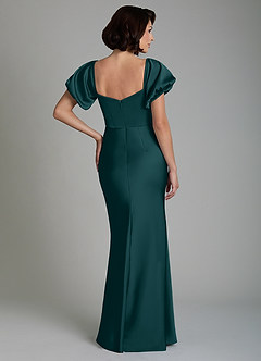 Azazie Lea Bridesmaid Dresses Pine Mermaid Off the Shoulder Stretch Satin Convertible Dress image2