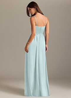 Azazie Calianna Bridesmaid Dresses Sea Glass A-Line Off the Shoulder Stretch Satin Convertible Dress image2