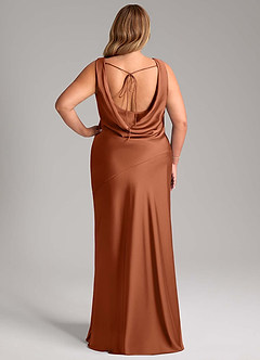 Azazie Rylina Bridesmaid Dresses Cedar Rose Mermaid Stretch Satin Dress image8