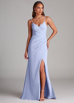 Azazie Maci Bridesmaid Dresses Ice Sheath Pleated Chiffon Dress image1