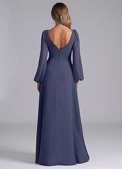 Azazie Liah Bridesmaid Dresses Stormy A-Line Long Sleeve Chiffon Dress image6