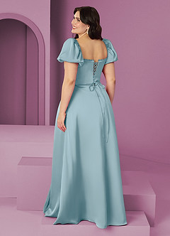 Barbie ♥ Azazie Brudtärnklänningar Klänning av A-Linje i Stretch Satin Ruched Moody Blue image11