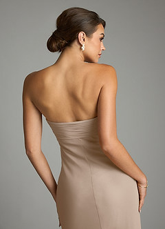 Azazie Saylor Bridesmaid Dresses Taupe Mermaid Strapless Chiffon Dress image10