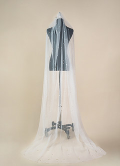 front Quin Pearl Chapel Length Veil