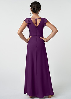Azazie Claudine Junior Grape A-Line Pleated Chiffon Dress image2