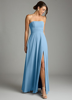 Azazie Tamira Suknie dla druhen Linia A Pofałdowany Szyfon Do ziemi Sukienka image2