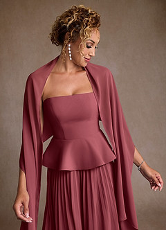 Azazie Josabeth Kleider für die Brautmutter A-Linie Plissee Chiffon Kleid Merlot image7