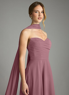 Azazie Ayla Abiti da Damigella Abito A-Line in Chiffon Scollo a Cuore Ametista image7