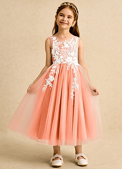 Azazie Sundae Flower Girl Dresses Sunset Ball-Gown Lace Dress image6
