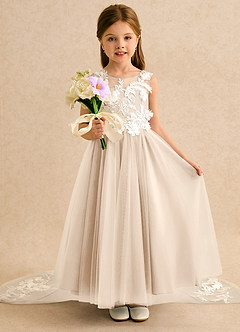 Azazie Mixie 플라워 걸 드레스 볼가운 레이스 발목 길이 드레스 image6