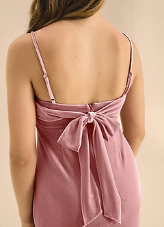 Azazie Mai Junior Dusty Rose A-Line Sweetheart Neckline Velvet Dress image8