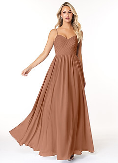 Azazie Lisbon Bridesmaid Dresses Bronzer A-Line Sweetheart Neckline Chiffon Dress image3