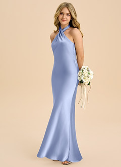 Azazie Chickie Junior Klä av Tubklänning i Stretch Satin Plisserad image1