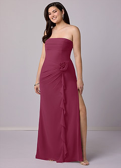 Barbie ♥ Azazie Bridesmaid Dresses Mulberry Sheath Strapless Chiffon Convertible Dress image10