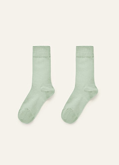 front Matching Color Women's Dress Socks with Personalized Label