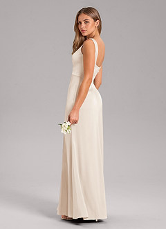 Azazie Frostine Bridesmaid Dresses White Alabaster A-Line Bow Stretch Satin Dress image13