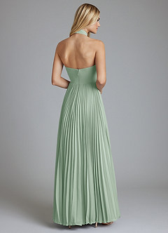 Azazie Keita Bridesmaid Dresses Agave A-Line Pleated Chiffon Dress image2