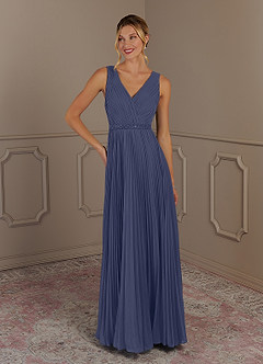Lace Top A-line Floor-length Chiffon Dress Stormy
