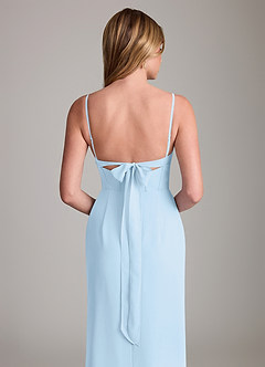 Azazie Mai Bridesmaid Dresses Sky Blue Sheath Pleated Chiffon Dress image6