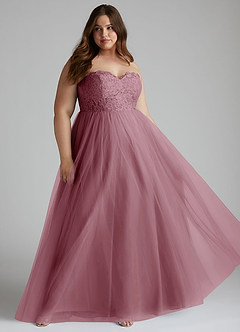 Azazie Roni Bridesmaid Dresses Vintage Mauve A-Line Sweetheart Neckline Tulle Convertible Dress image7