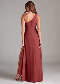 Azazie Brooke Brautjungfernkleider A-Linie One-Shoulder Chiffon Kleid Terrakotta image7