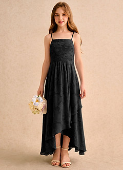 Azazie Twilight Girls Formal Flower Girl Klänningar Klänning A-linje i Blommig Utbrändhet Plisserad image4