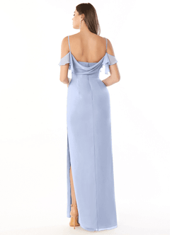 Azazie Emeralda Brautjungfernkleider Etui Schulterfrei Chiffon Kleid Eis image2