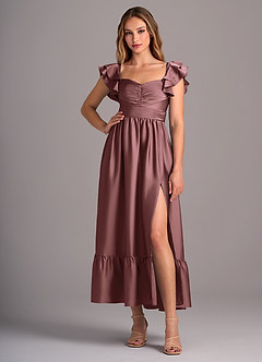 Azazie Anaya Bridesmaid Dresses Vintage Mauve A-Line Sweetheart Neckline Stretch Satin Convertible Dress image5